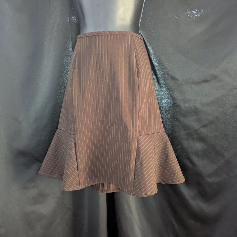 Snap skirt brown striped size 11